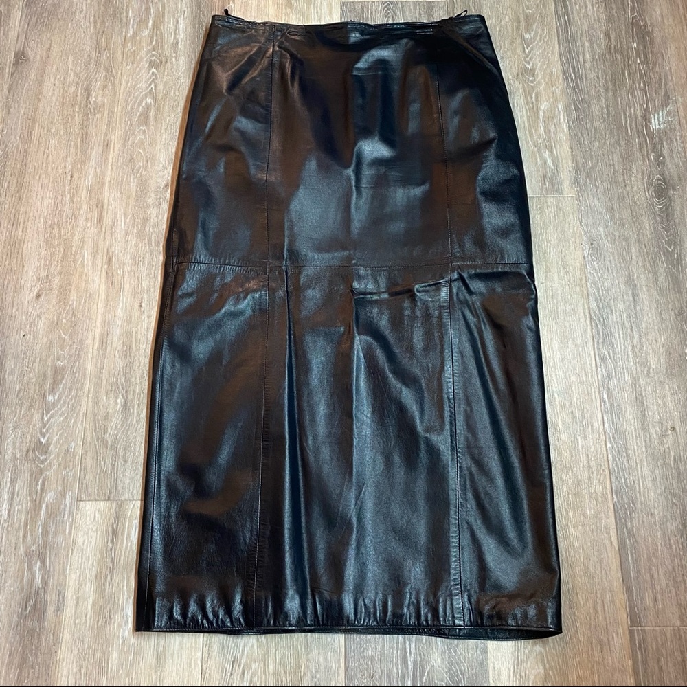 Polar Leder Fully Lined Maxi Leather Skirt